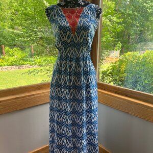 THML Cutout Geo Print Embroidered Maxi Dress Size S